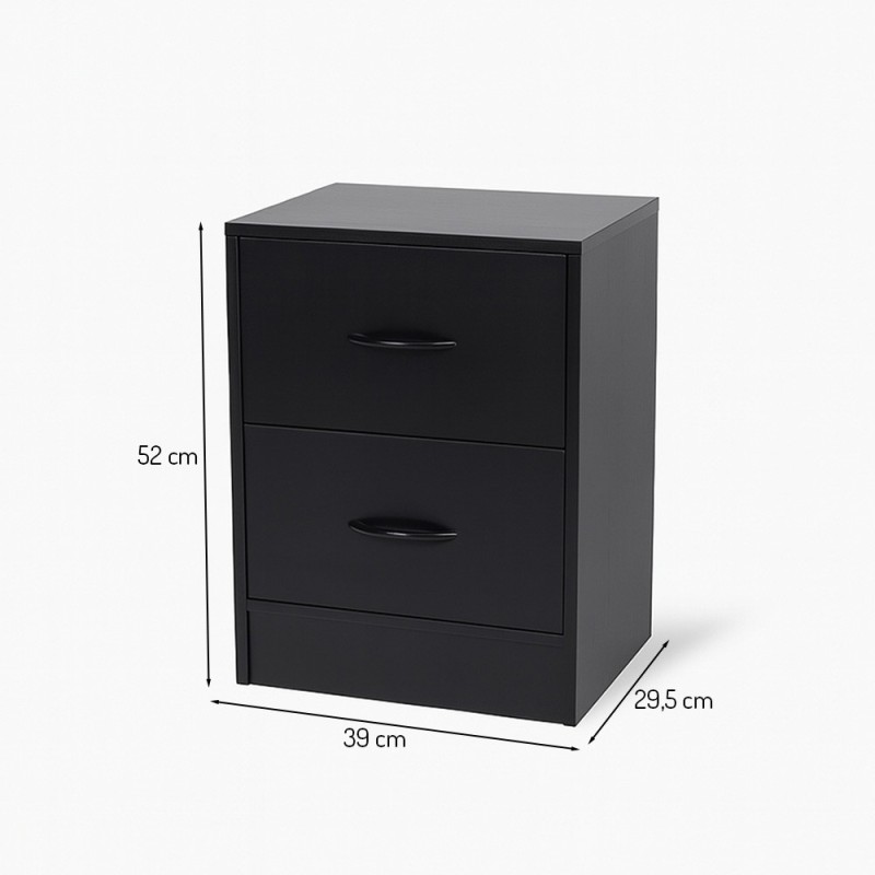 Noptiera Navan, MDF, neagra, H.52 cm, MIFU000202-BK