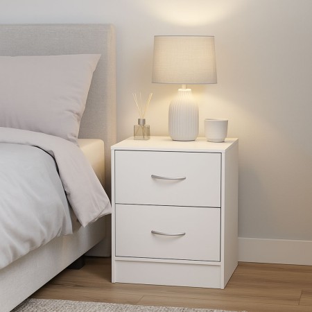Noptiera Navan, MDF, alba, H.52 cm, MIFU000202-WH