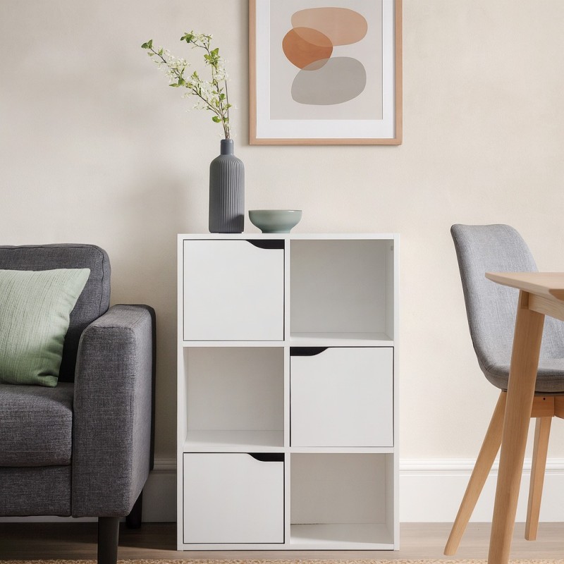 Biblioteca Mallow, MDF, alba, H.90 cm, MIFU000204-WH