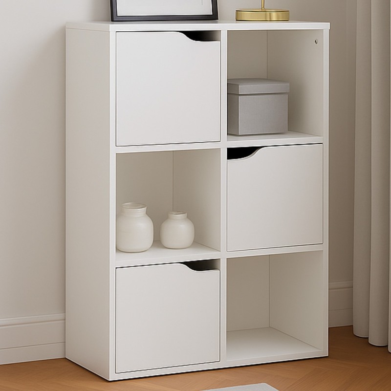 Biblioteca Mallow, MDF, alba, H.90 cm, MIFU000204-WH