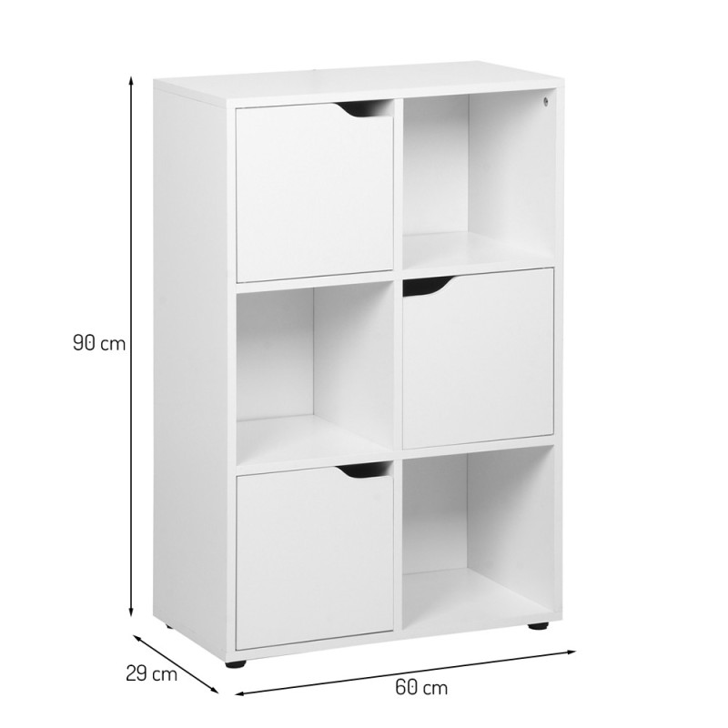 Biblioteca Mallow, MDF, alba, H.90 cm, MIFU000204-WH