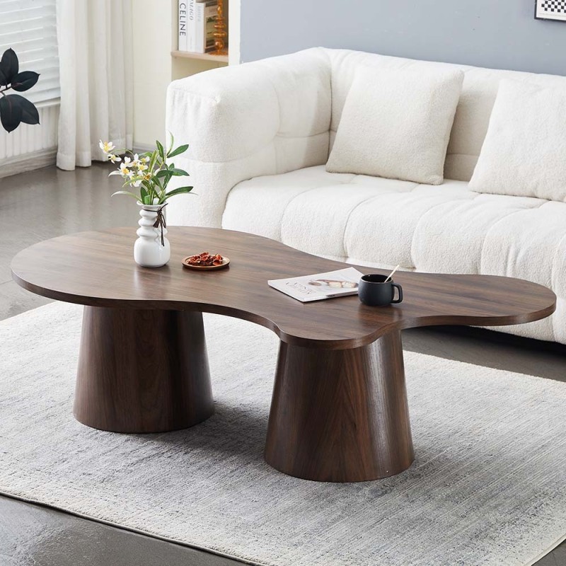 Masuta cafea Toulon, MDF, aspect de nuc, maro, L.150 cm, MIFU000209-WALN