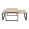 Set 2 masute de cafea Caen, metal, ceramica, aspect travertin, bej, L.120 cm, MIFU000210-BG