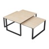 Set 2 masute de cafea Caen, metal, ceramica, aspect travertin, bej, L.120 cm, MIFU000210-BG