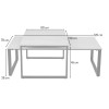 Set 2 masute de cafea Caen, metal, ceramica, aspect travertin, bej, L.120 cm, MIFU000210-BG