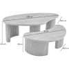 Set 2 masute de cafea Versailles, MDF, aspect travertin, bej, L.120 cm, MIFU000211-BG