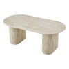 Masuta cafea Calais, MDF, aspect travertin, bej, L.120 cm, MIFU000212-BG