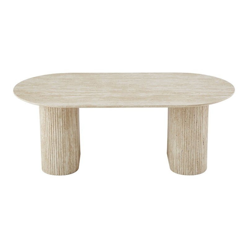 Masuta cafea Calais, MDF, aspect travertin, bej, L.120 cm, MIFU000212-BG