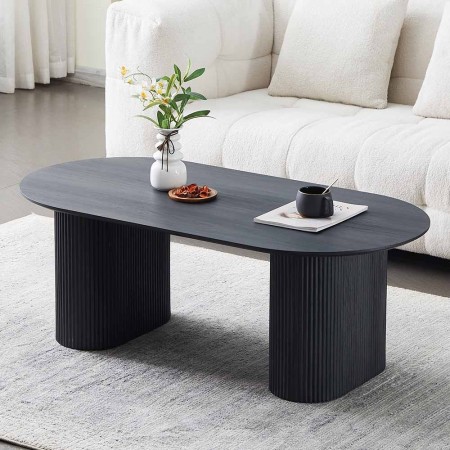 Masuta cafea Calais, MDF, neagra, L.120 cm, MIFU000212-BK
