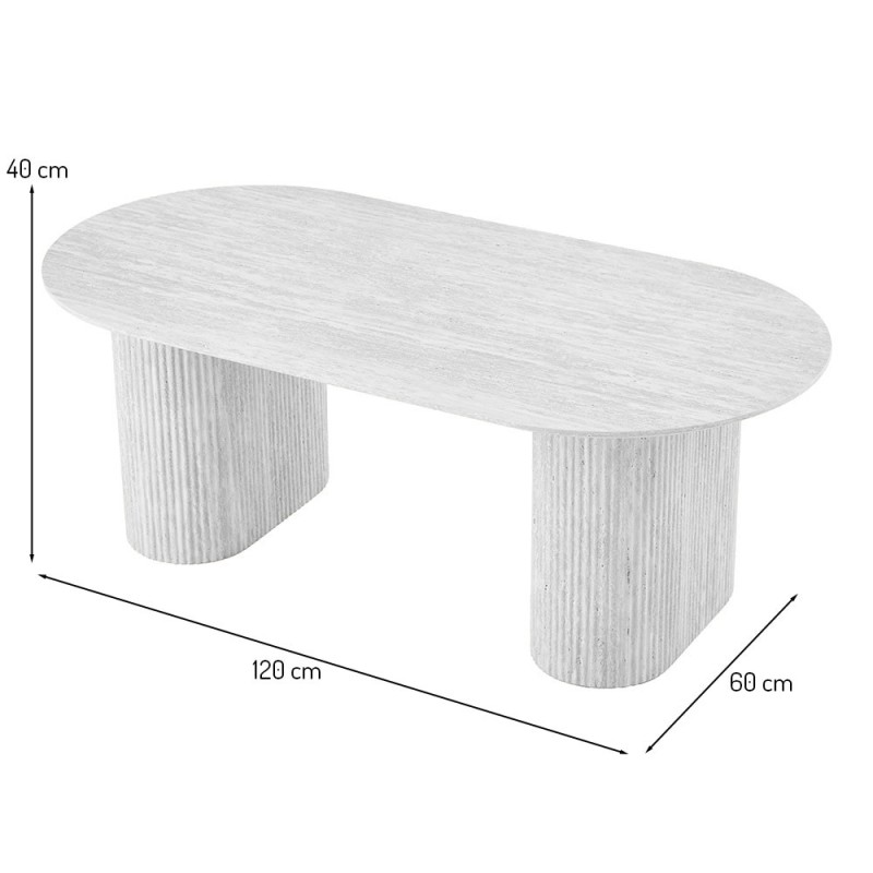 Masuta cafea Calais, MDF, neagra, L.120 cm, MIFU000212-BK