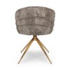 Scaun dining Ruse, metal, poliester, maro/auriu, H.80 cm, MIFU000213-BR