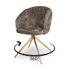 Scaun dining Ruse, metal, poliester, maro/auriu, H.80 cm, MIFU000213-BR