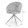 Scaun dining Ruse, metal, poliester, maro/auriu, H.80 cm, MIFU000213-BR