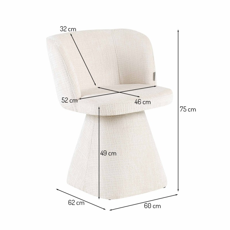 Scaun dining Silistra, metal, poliester, alb, H.75 cm, MIFU000214-BG