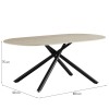 Masa dining Mezdra, metal, ceramica, aspect travertin, bej, L.180 cm, MIFU000217-BG