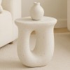 Masuta laterala Burrel, compozit terrazzo, alba, H.45 cm, MIFU000218-WH