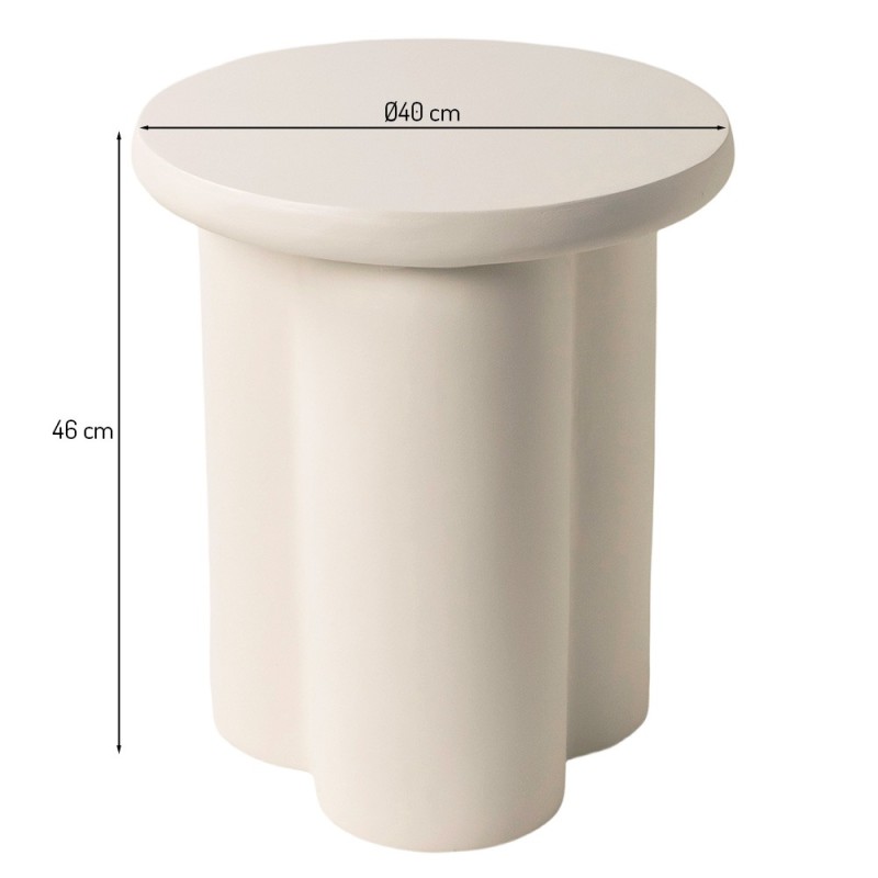 Masuta laterala Vejle, compozit, aspect piatra, bej, D.40 cm, MIFU000219-SD
