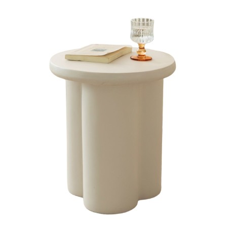 Masuta laterala Vejle, compozit, aspect piatra, bej, D.40 cm, MIFU000219-SD
