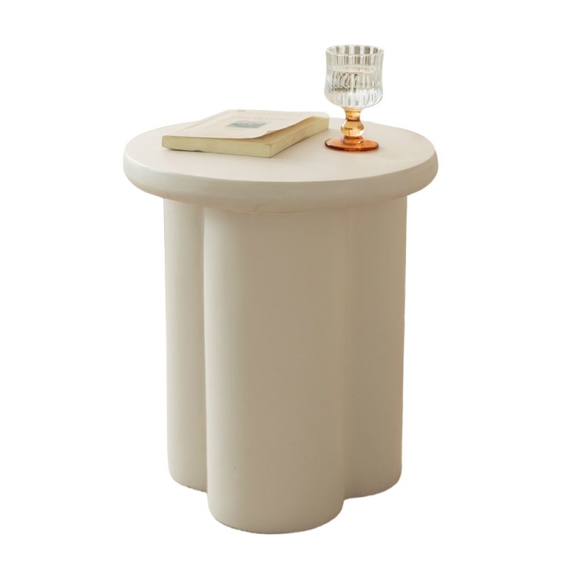 Masuta laterala Vejle, compozit, aspect piatra, bej, D.40 cm, MIFU000219-SD