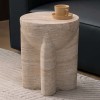 Masuta laterala Skive, compozit, bej, D.37 cm, MIFU000221-BG