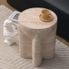 Masuta laterala Skive, compozit, bej, D.37 cm, MIFU000221-BG