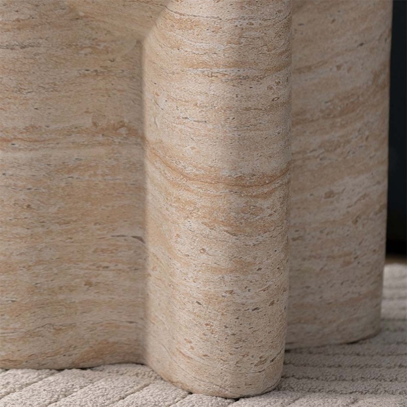 Masuta laterala Skive, compozit, bej, D.37 cm, MIFU000221-BG