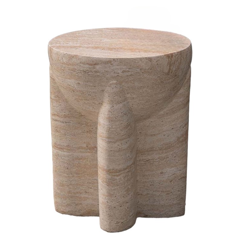 Masuta laterala Skive, compozit, bej, D.37 cm, MIFU000221-BG