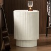 Masuta laterala Haslev, compozit, alba, D.34 cm, MIFU000223-BG