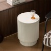 Masuta laterala Haslev, compozit, alba, D.34 cm, MIFU000223-BG