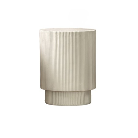 Masuta laterala Haslev, compozit, alba, D.34 cm, MIFU000223-BG