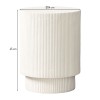Masuta laterala Haslev, compozit, alba, D.34 cm, MIFU000223-BG