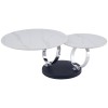 Masuta de cafea rotativa Liverno, metal, piatra sinterizata, aspect marmura alba, L.80 cm, MIFU000225-WH