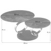 Masuta de cafea rotativa Liverno, metal, piatra sinterizata, aspect marmura alba, L.80 cm, MIFU000225-WH