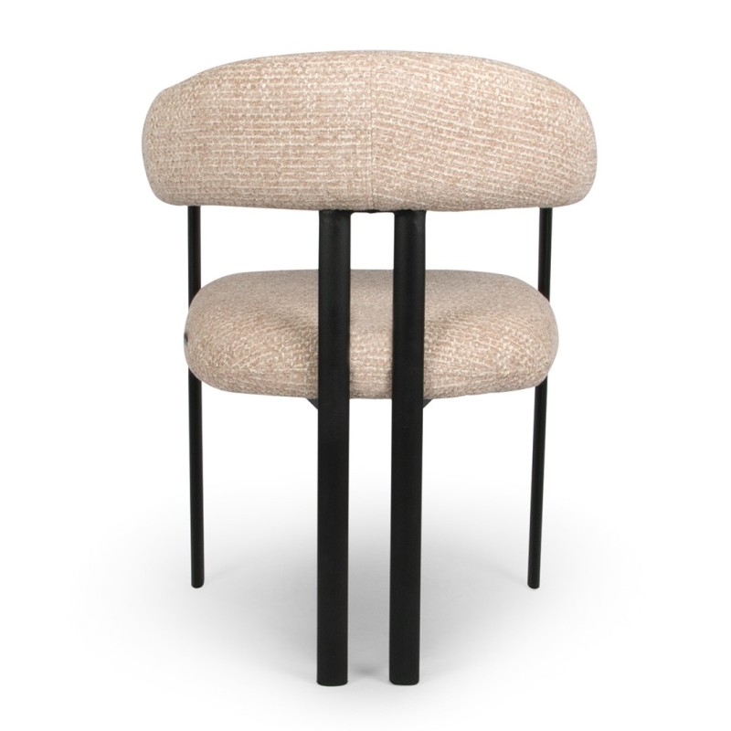 Scaun dining Basel, metal, poliester, taupe, H.82 cm, MIFU000226-TP