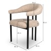 Scaun dining Basel, metal, poliester, taupe, H.82 cm, MIFU000226-TP