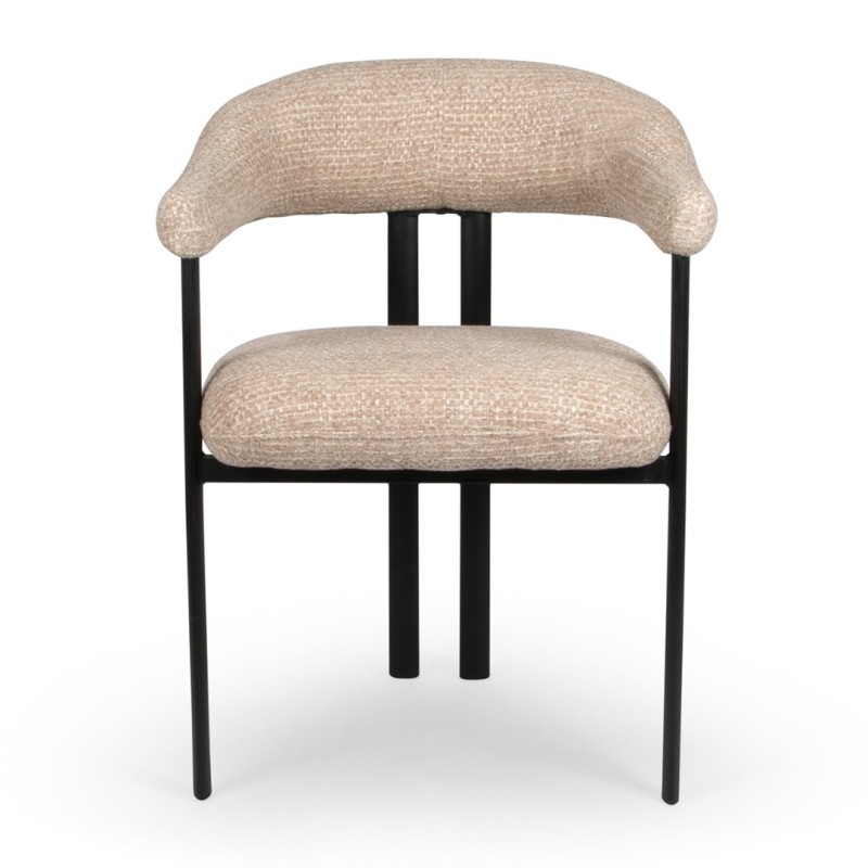 Scaun dining Basel, metal, poliester, taupe, H.82 cm, MIFU000226-TP