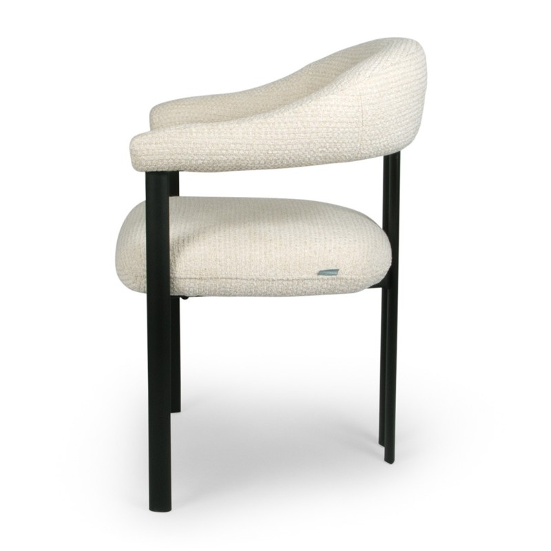 Scaun dining Basel, metal, poliester, alb, H.82 cm, MIFU000226-WH