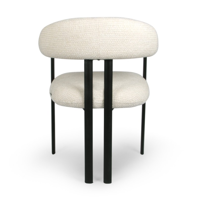 Scaun dining Basel, metal, poliester, alb, H.82 cm, MIFU000226-WH