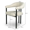 Scaun dining Basel, metal, poliester, alb, H.82 cm, MIFU000226-WH
