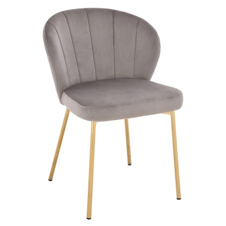 Scaun dining Cadiz, metal, poliester, gri deschis, H.78 cm, MIFU000231-GL