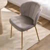 Scaun dining Cadiz, metal, poliester, gri deschis, H.78 cm, MIFU000231-GL