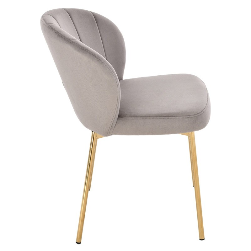Scaun dining Cadiz, metal, poliester, gri deschis, H.78 cm, MIFU000231-GL
