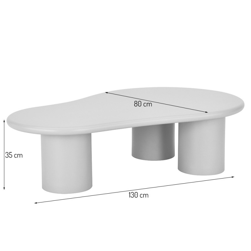 Masuta cafea Tornio, MDF, alb/galbui, L.130 cm, MIFU000232-WH