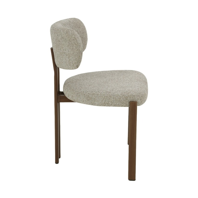 Scaun dining Ubeda, metal, poliester, aspect de nuc, MIFU000235-SD