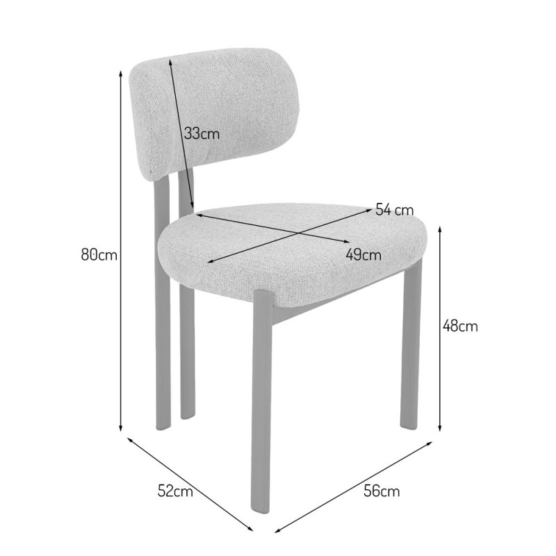 Scaun dining Ubeda, metal, poliester, aspect de nuc, MIFU000235-SD