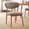 Scaun dining Alaro, lemn, material textil, taupe, H.82 cm, MIFU000237-TP