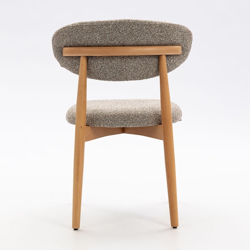 Scaun dining Alaro, lemn, material textil, taupe, H.82 cm, MIFU000237-TP