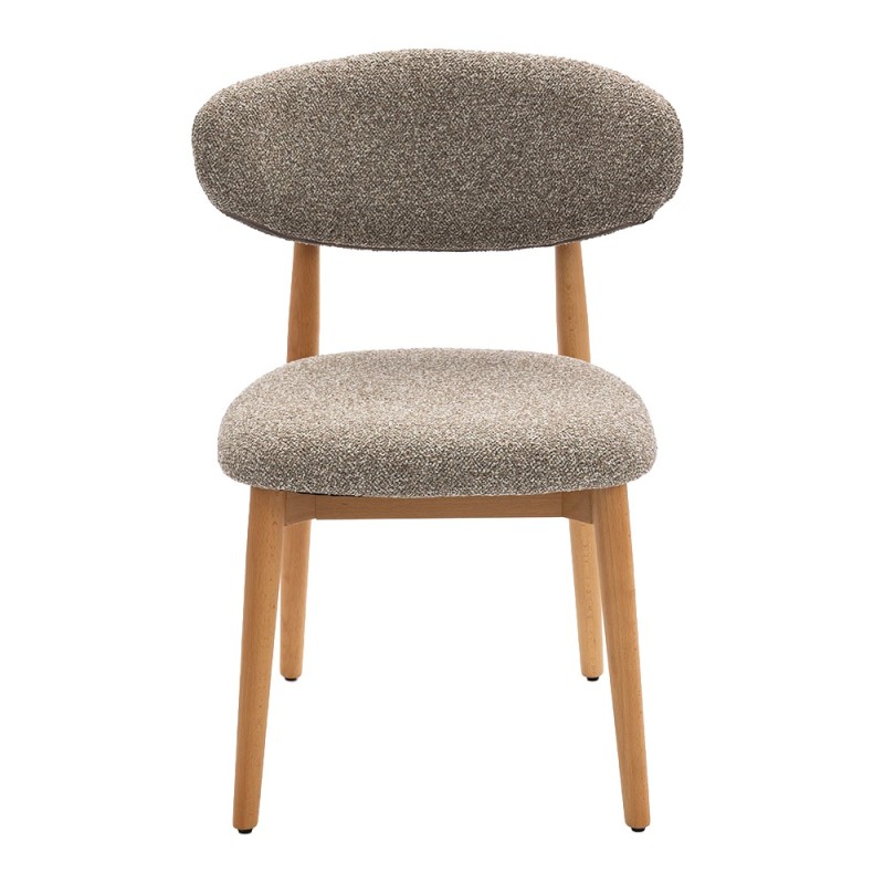 Scaun dining Alaro, lemn, material textil, taupe, H.82 cm, MIFU000237-TP