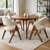 Scaun dining Enna, lemn, material textil, spuma, bej, H.79 cm, MIFU000238-TP