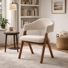 Scaun dining Enna, lemn, material textil, spuma, bej, H.79 cm, MIFU000238-TP